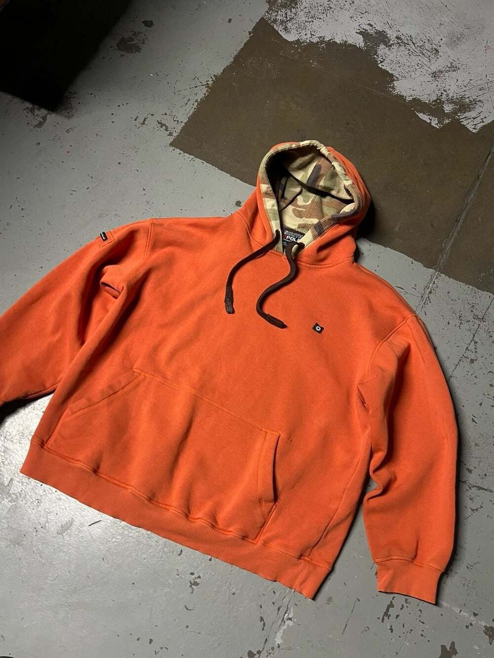 Southpole Camo Lined Hoodie Orange Pullover